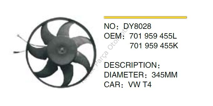 FAN+PERVANE DY8028 T4 (345MM) (701959455L)