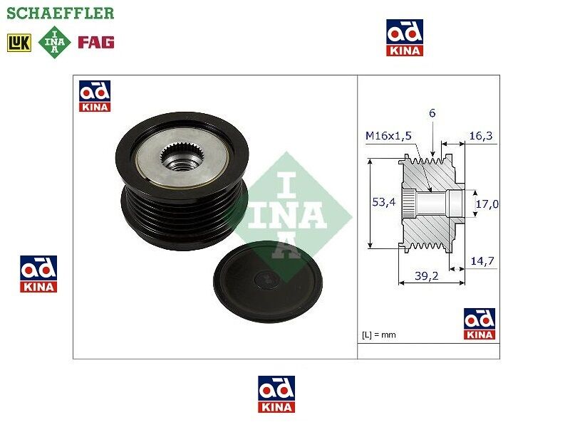 ALTERNATÖR KASNAĞI 535023610 (39,2mm) FIESTA-FOCUS 09> CMAX 1.5 TDCI-1.6-2.0tdci
