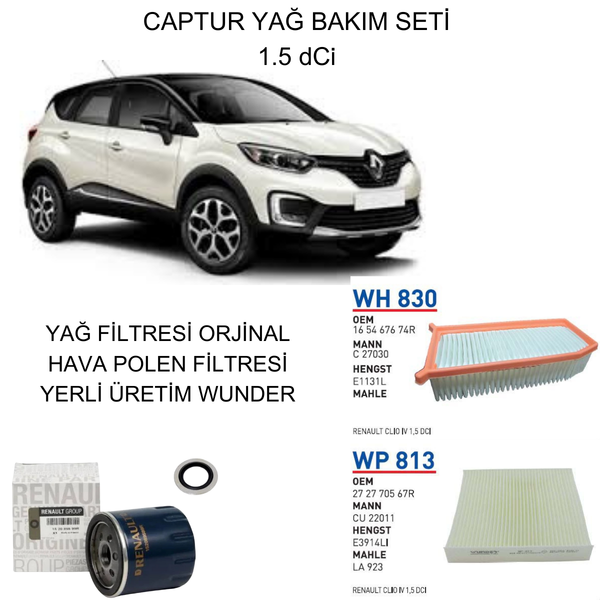 CAPTUR 1.5 DCI YAĞ BAKIM SETİ-3