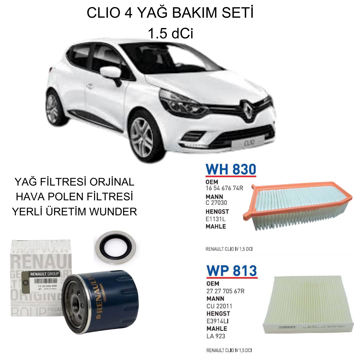 CLIO 4 (IV) 1.5 DCI YAĞ BAKIM SETİ-3