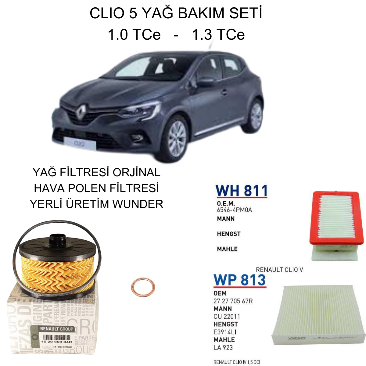 CLIO 5 (V) 1.0 TCE - 1.3 TCE YAĞ BAKIM SETİ-2