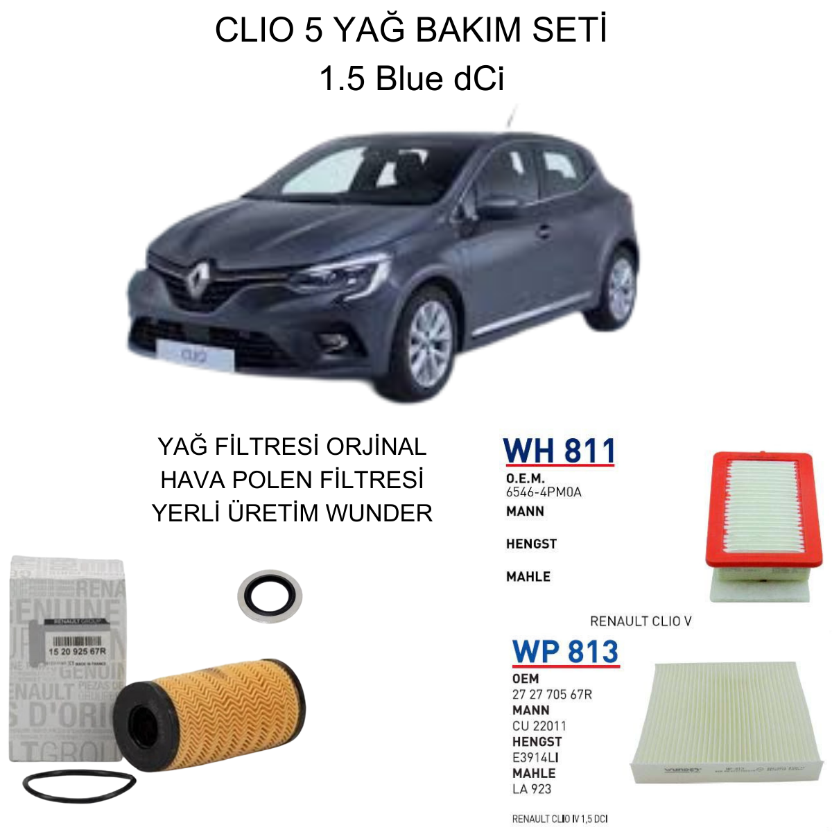 CLIO 5 (V) 1.5 BLUE DCI YAĞ BAKIM SETİ-3