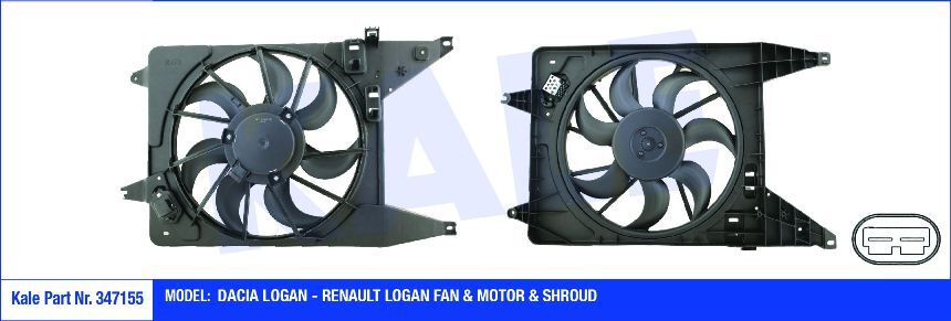 Logan 1 Fan Motor + Pervane Davlunbazlı 2004 2012 8200765566 214815057R Kale