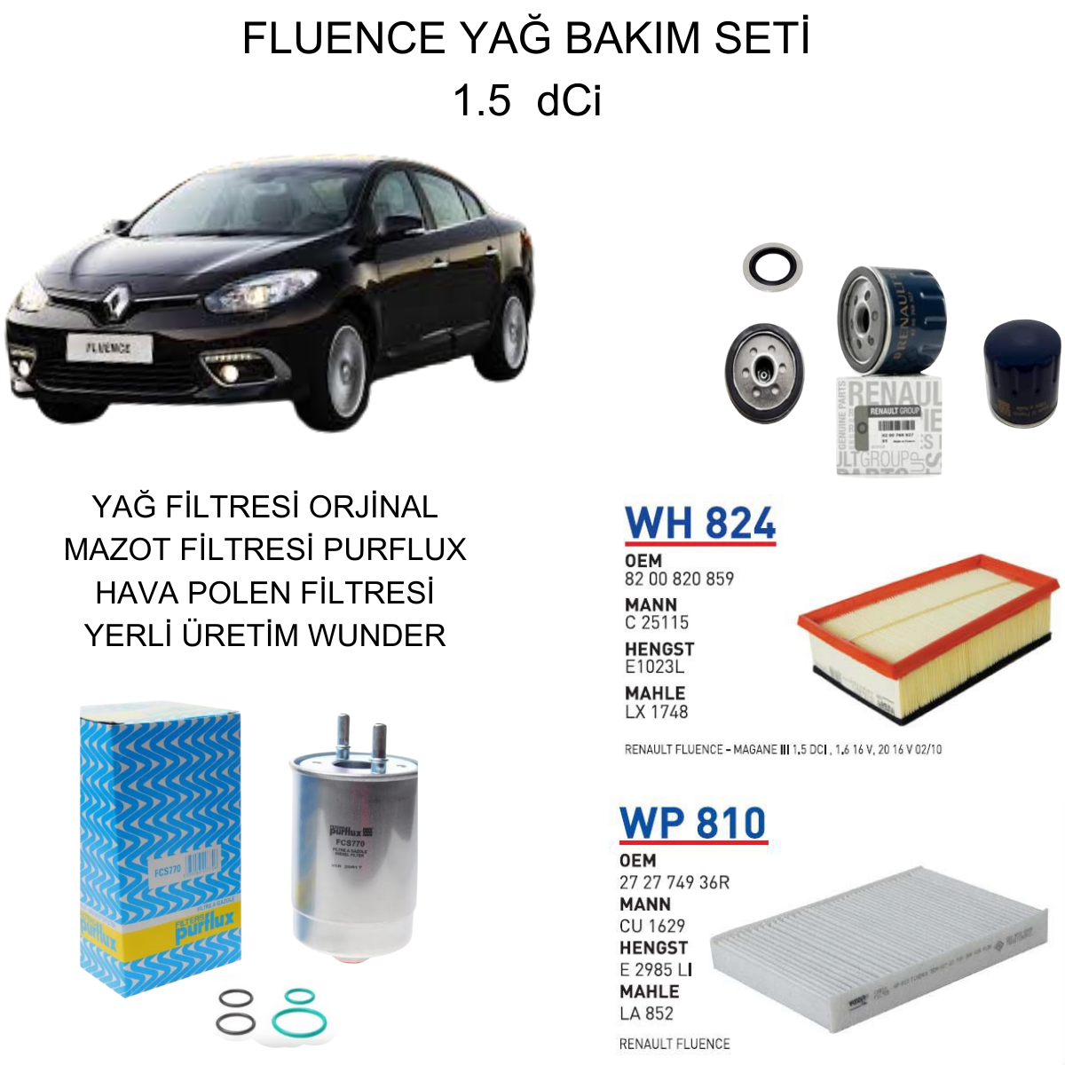 FLUENCE 1.5 DCI YAĞ BAKIM SETİ-2
