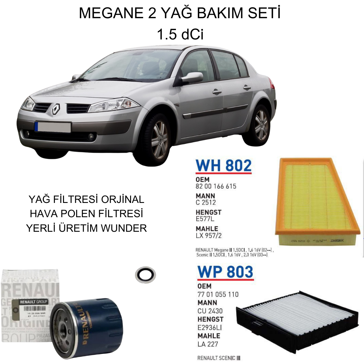 MEGANE 2 (II) 1.5 DCI YAĞ BAKIM SETİ-3