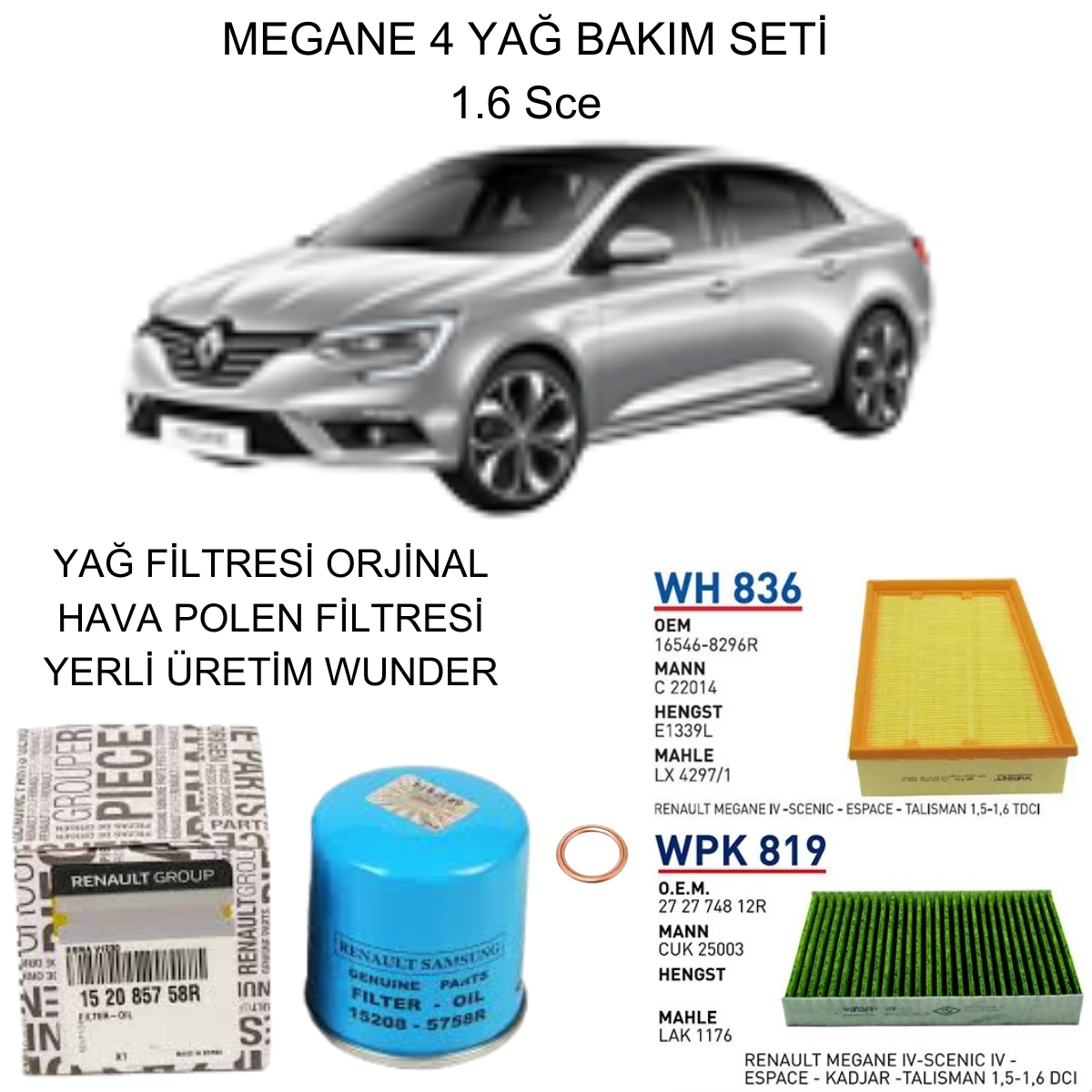 MEGANE 4 (IV) 1.6 SCE YAĞ BAKIM SETİ-2