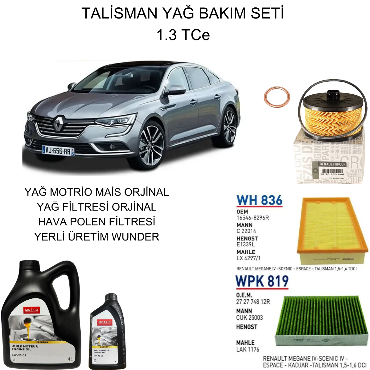 TALİSMAN 1.3 TCE YAĞ BAKIM SETİ