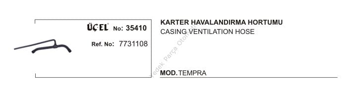 KARTER HAVALANDIRMA HORTUMU 35410 TEMPRA 7731108