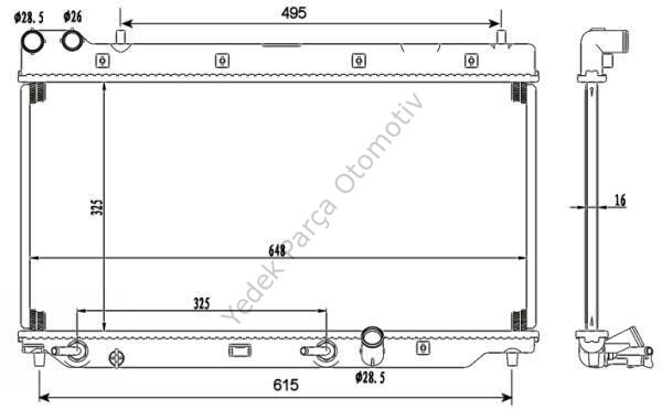 RADYATÖR 349800 JAZZ-II ( 325x648x16 ) (BRAZING)AT MT