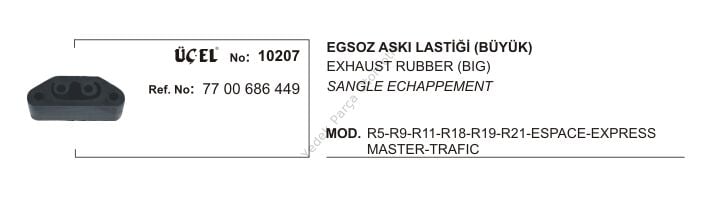 EKSOZ ASKI LASTİĞİ 10207 R9 R11 R19 R21 EKSPRES MASTER TRAFIK BÜYÜK 7700686449