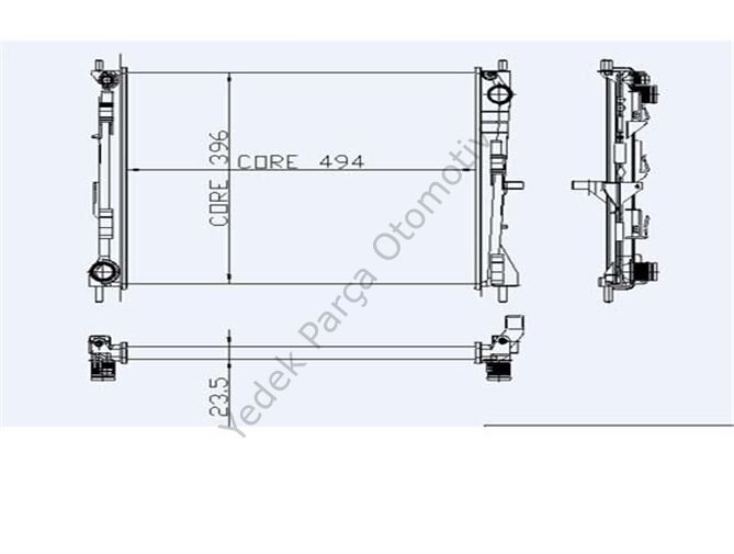 RADYATÖR 0518572AL CLIO-III MODUS 1.5 DCI 1.2-16V 1.4 1.6 AC + KLİMASIZ MEKANİK