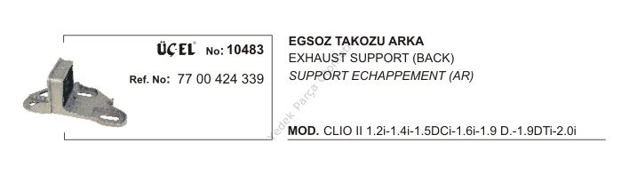EKSOZ TAKOZU ARKA 10483 CLIO-II 7700424339