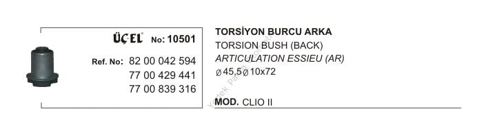 TORSİYON BURCU 10501 CLIO-II 8200042594 7700429441