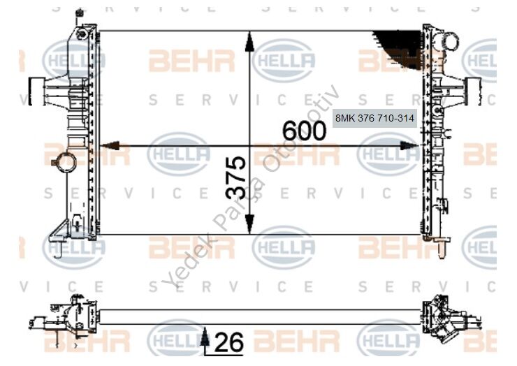 RADYATÖR 8MK376710314 ASTRA-G (98-) 1.4İ 16V 1.6İ 16V KLİMALI