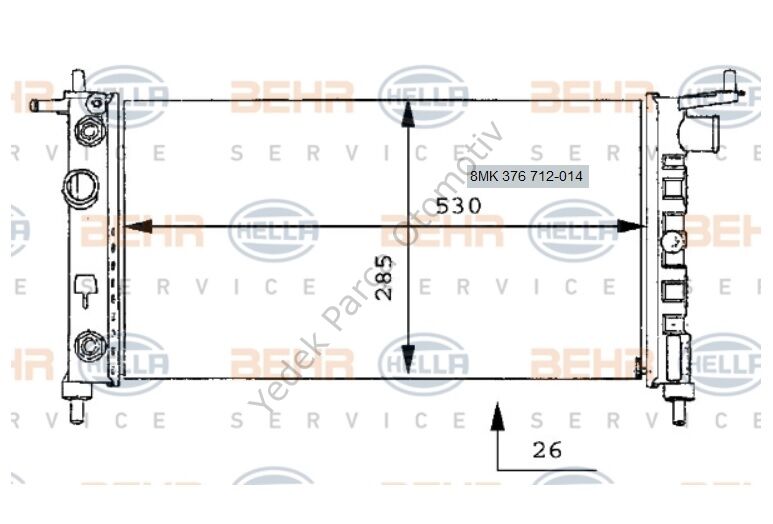 RADYATÖR 8MK376712014 CORSA-B TIGRA 1.4 1.6 16V (KLİMASIZ+OTOMATİK)