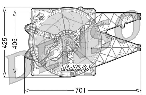 FAN MOTORU + DAVLUMBAZ DER09100 DOBLO (09-) 1.3 JTD 1.6 JTD 2.0 JTD (+ -AC)