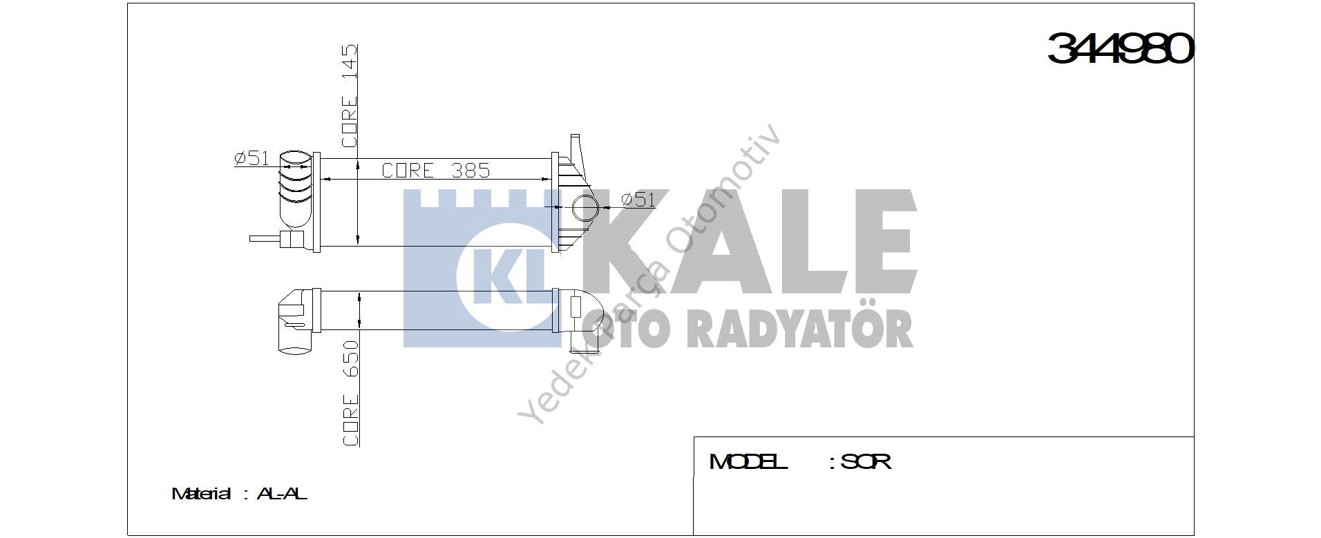 TURBO RADYATÖRÜ 344980 KANGO-III 1.5DCI K9K 08->