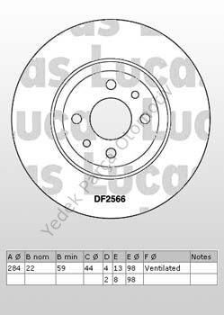 DİSK FREN AYNASI ÖN 561387B DOBLO (05-) 1.3 JTD LINEA HAVALI BÜYÜK (15JANT)