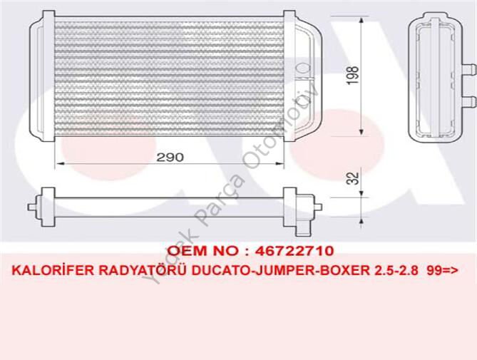 KALORİFER RADYATÖRÜ 346285 JUMPER BOXER DUCATO 99>06
