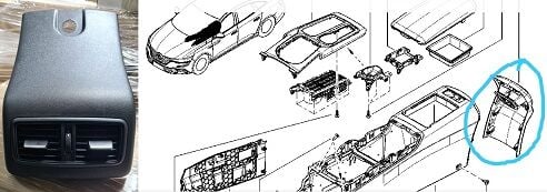 Talisman Orta Konsol Arka Kapağı  Komple 969501212R Renault Orijinal