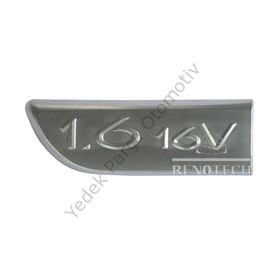 Megane 2 Arka 1.6 16V Bagaj Üstü Yazısı Sol Siyah Monogram 3347 Megane 2-II Sol Kapı Bandı Yazısı Monogram Krom 1.6 16V 8200209149 Pleksan