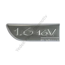 Megane 2 Arka 1.6 16V Bagaj Üstü Yazısı Sol Siyah Monogram 3347 Megane 2-II Sol Kapı Bandı Yazısı Monogram Krom 1.6 16V 8200209149 Pleksan