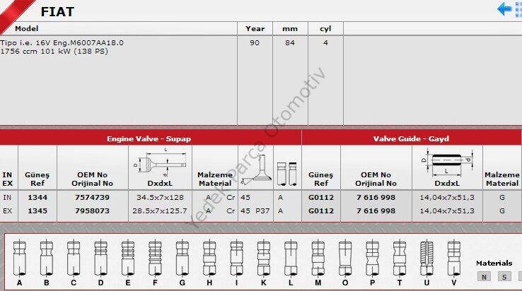 SİBOP GAYDI G0112 1 TEMPRA 2.0İ 16V