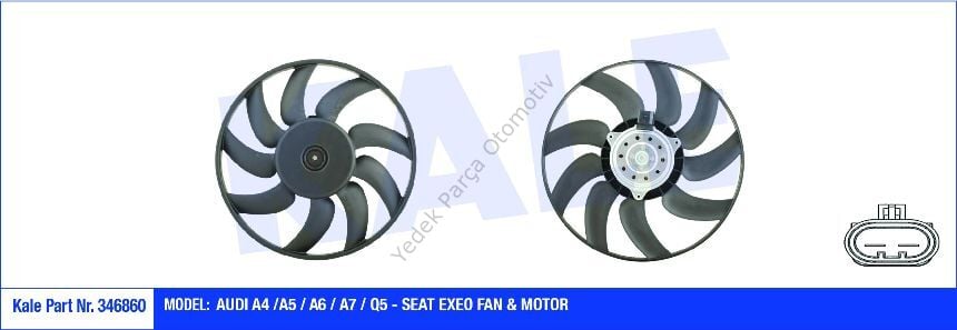 FAN MOTORU 346860 A4 13>16 A5 12> Q5 13> (400W 400mm)