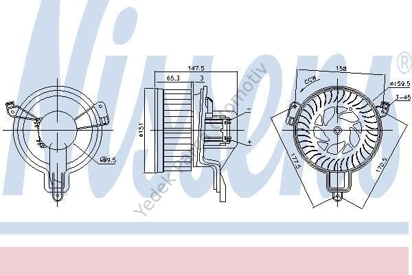 KALORİFER MOTORU 346890 PARTNER BERLINGO