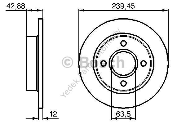 DİSK FREN AYNASI ÖN EFD2752 FIESTA IV-KA-MAZDA 121 1.2-1.3 (239.5x12x4DL)