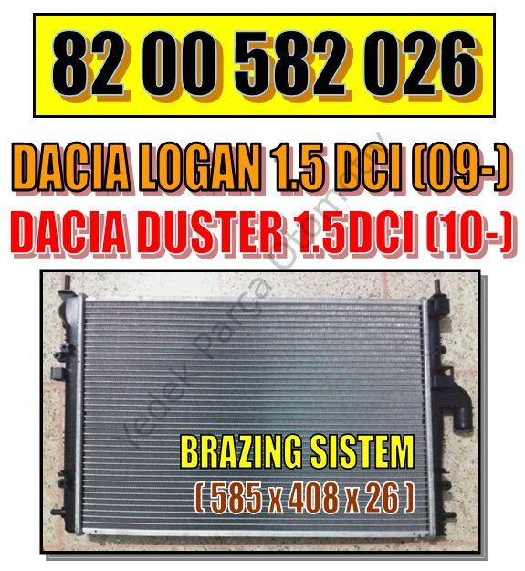 RADYATÖR RA0231050 DUSTER (10-) LOGAN (06-) 1.5 DCI KLİMALI