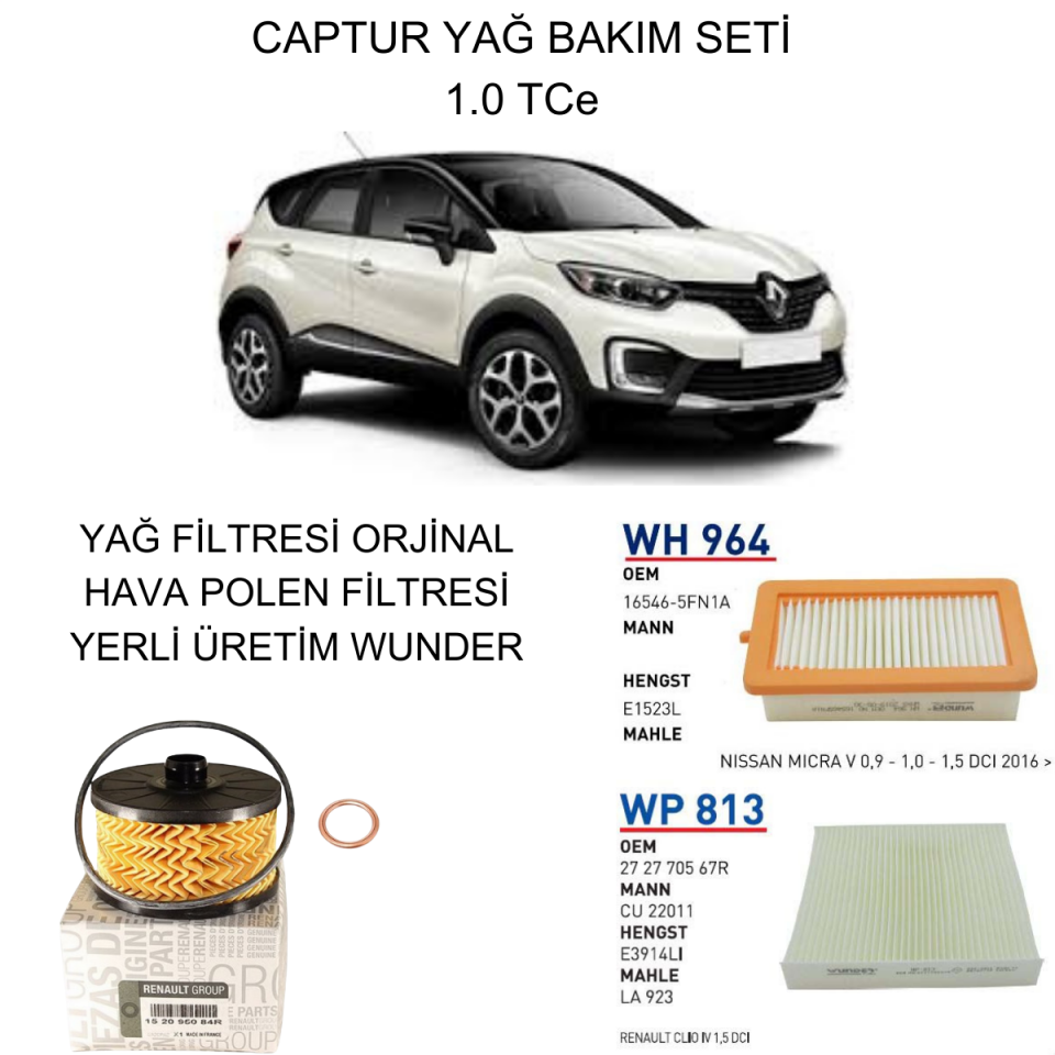 CAPTUR 1.0 TCE YAĞ BAKIM SETİ-2