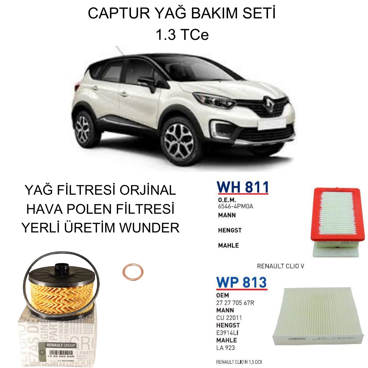 CAPTUR 1.3 TCE YAĞ BAKIM SETİ-2