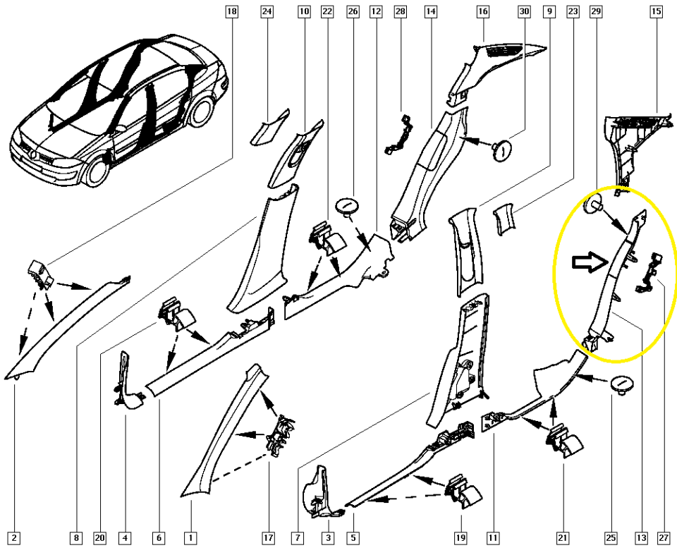 Sol Arka Kaplama Megane Ii