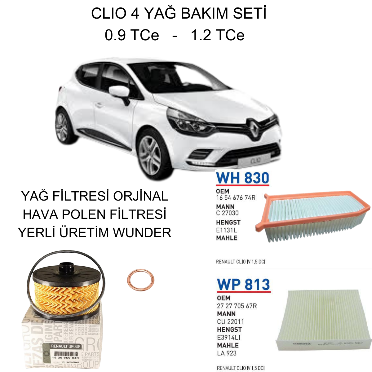 CLIO 4 (IV) 0.9 TCE - 1.2 TCE YAĞ BAKIM SETİ-2