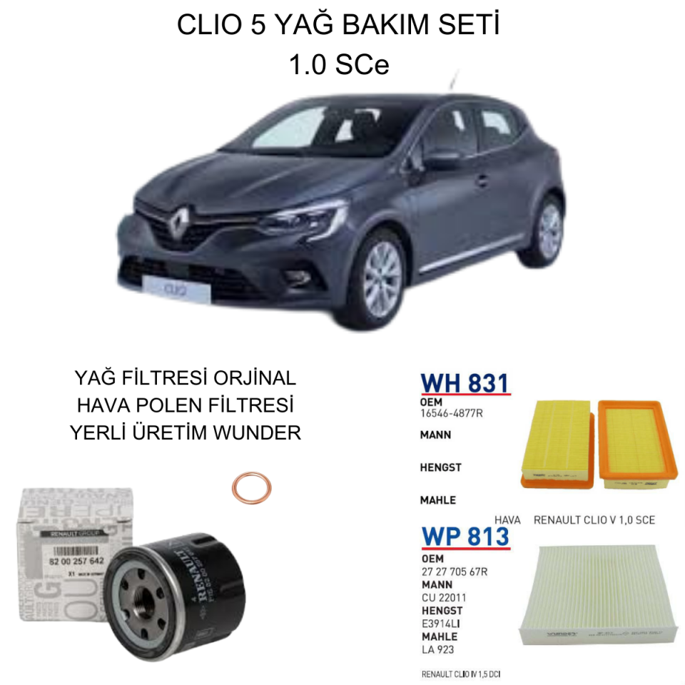 CLIO 5 (V) 1.0 SCE YAĞ BAKIM SETİ-2