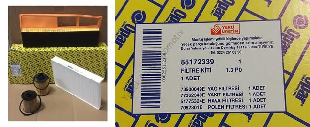 FİLTRE SETİ 55172339 PALIO 1.3MJET ESKİ TİP
