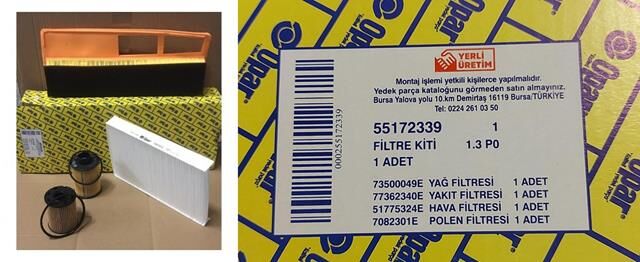 FİLTRE SETİ 55172339 PALIO 1.3MJET ESKİ TİP