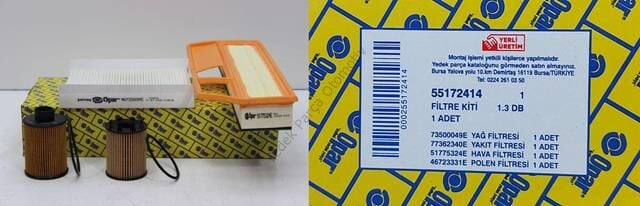 FİLTRE SETİ 55172414 DOBLO ALBEA PALIO 1.3MJET (HAVA+POLEN+YAĞ)