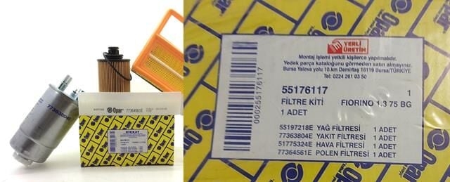 FİLTRE SETİ 55176117 FIORINO 1.3MJET 75BG (BORULU TİP)