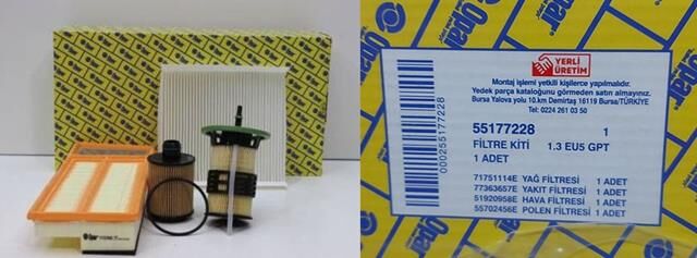 FİLTRE SETİ 55177228 GRANDE PUNTO 1.3MJET EURO5