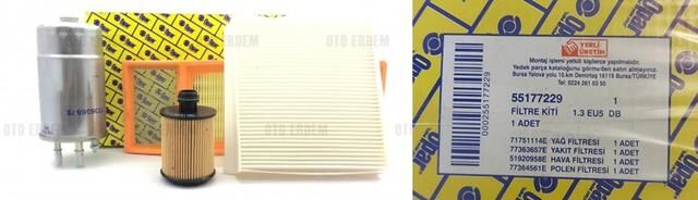FİLTRE SETİ 55177229 DOBLO 10-> 1.3JTD EURO 5 (POLEN+MAZOT+YAĞ+HAVA)