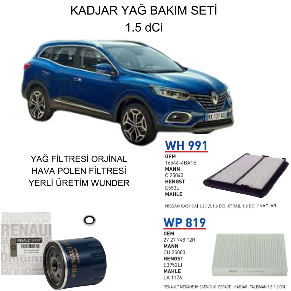 KADJAR 1.5 DCI YAĞ BAKIM SETİ-3