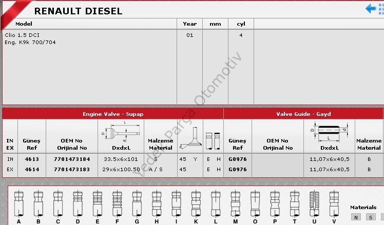 SİBOP GAYDI G0976 CLIO 1.5 DCI 8V K9K