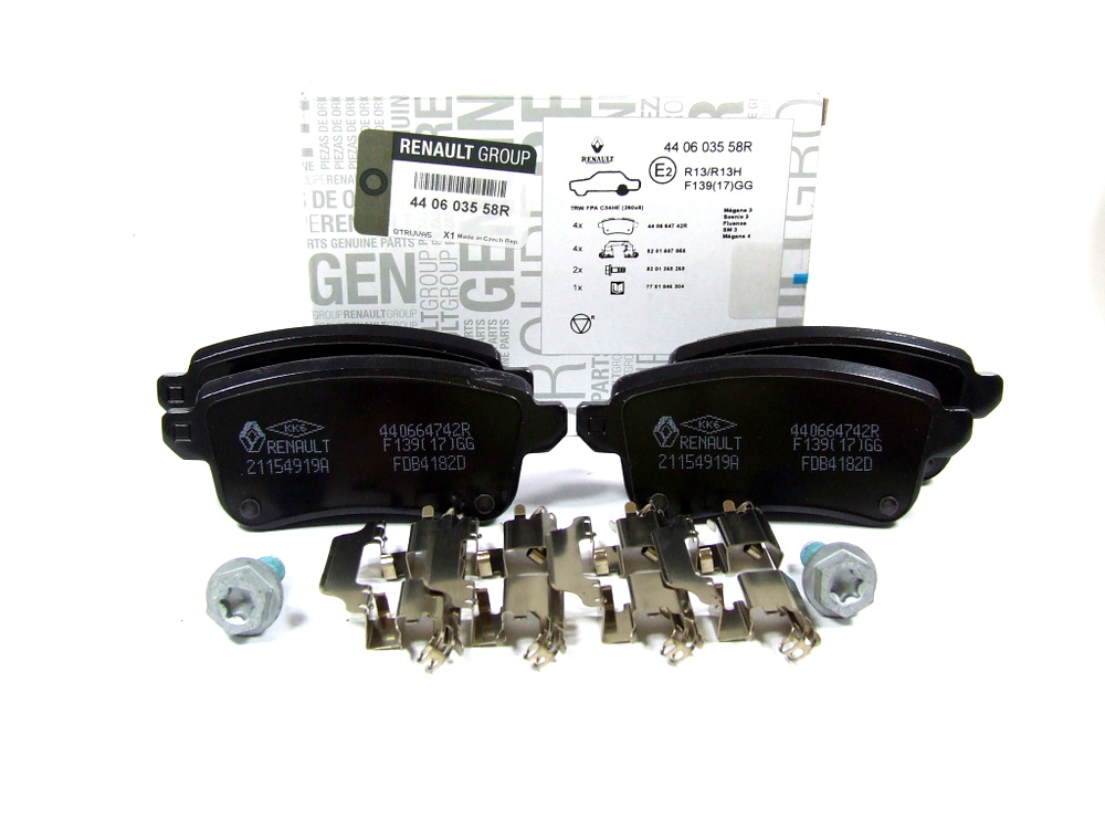 Megane 3 Fluence Arka Fren Balatası Takım Otomatik Fren 2008 2016 440603558R 440604694R Renault Mais