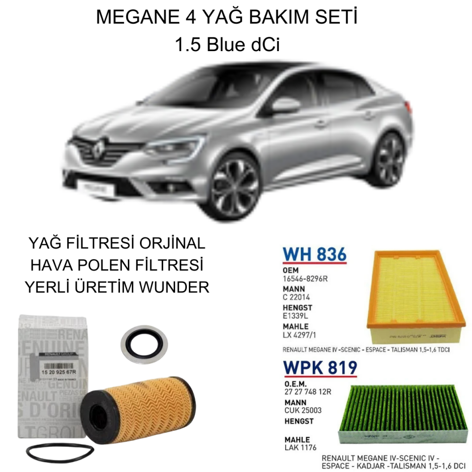 MEGANE 4 (IV) 1.5 BLUE DCI YAĞ BAKIM SETİ-3