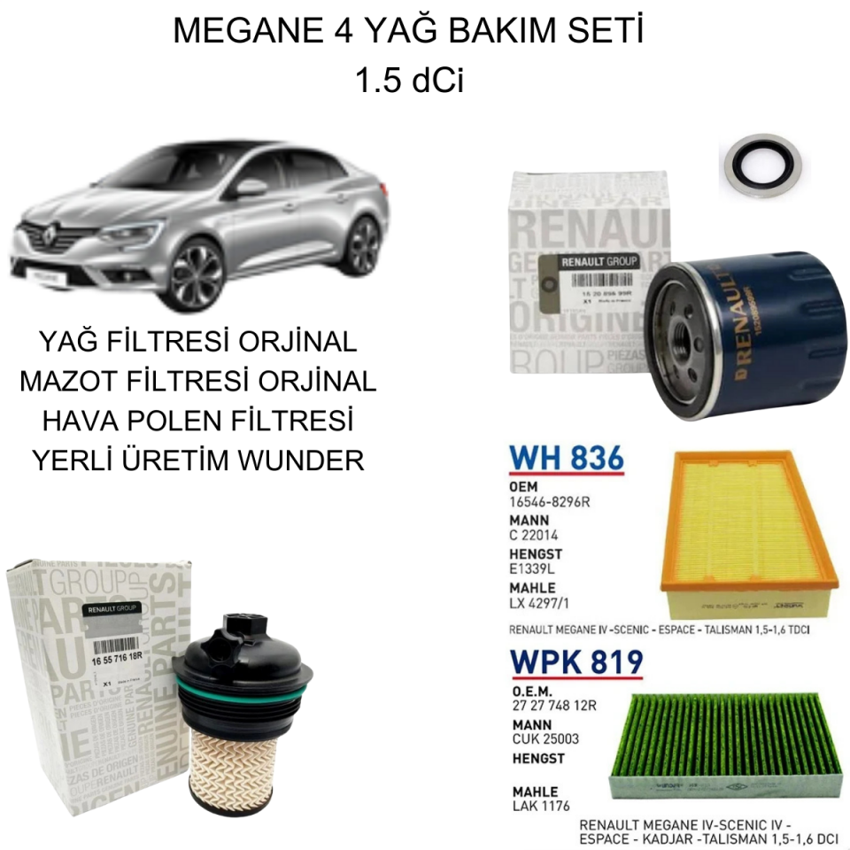 MEGANE 4 (IV) 1.5 DCI YAĞ BAKIM SETİ-2