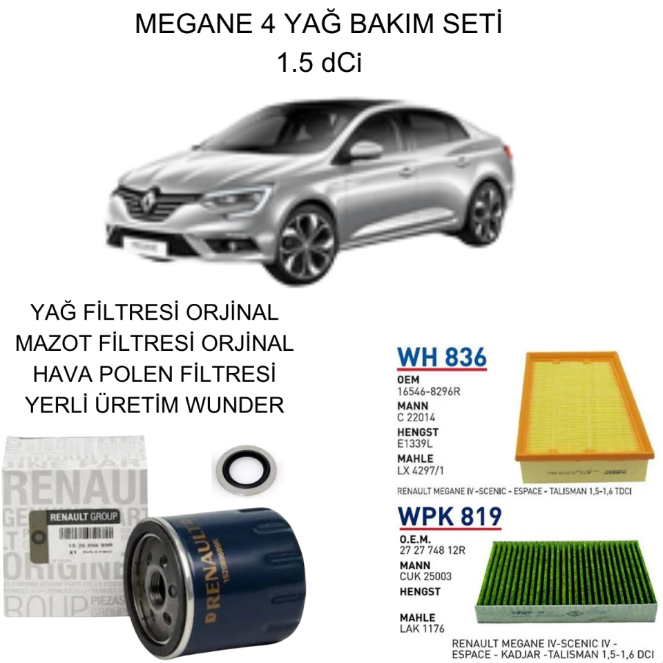 MEGANE 4 (IV) 1.5 DCI YAĞ BAKIM SETİ-3