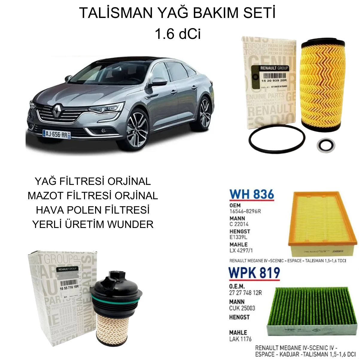 TALİSMAN 1.6 DCI YAĞ BAKIM SETİ-2