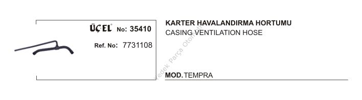 KARTER HAVALANDIRMA HORTUMU 35410 TEMPRA 7731108